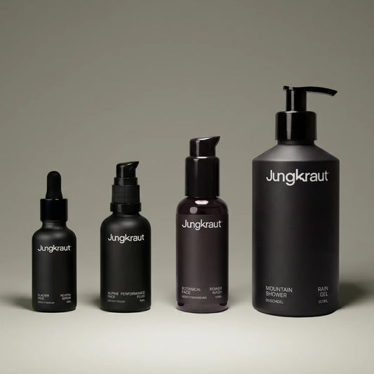 Swiss Summer Performance System – leichtes Sommer-Pflegeset für Männer mit Face Wash, Serum, Fluid und gratis Shower Gel